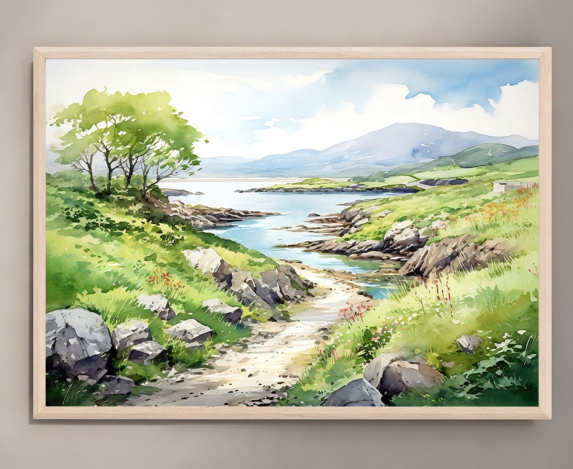 Ring Of Kerry Watercolor Painting Art Print, Ireland - Image 3