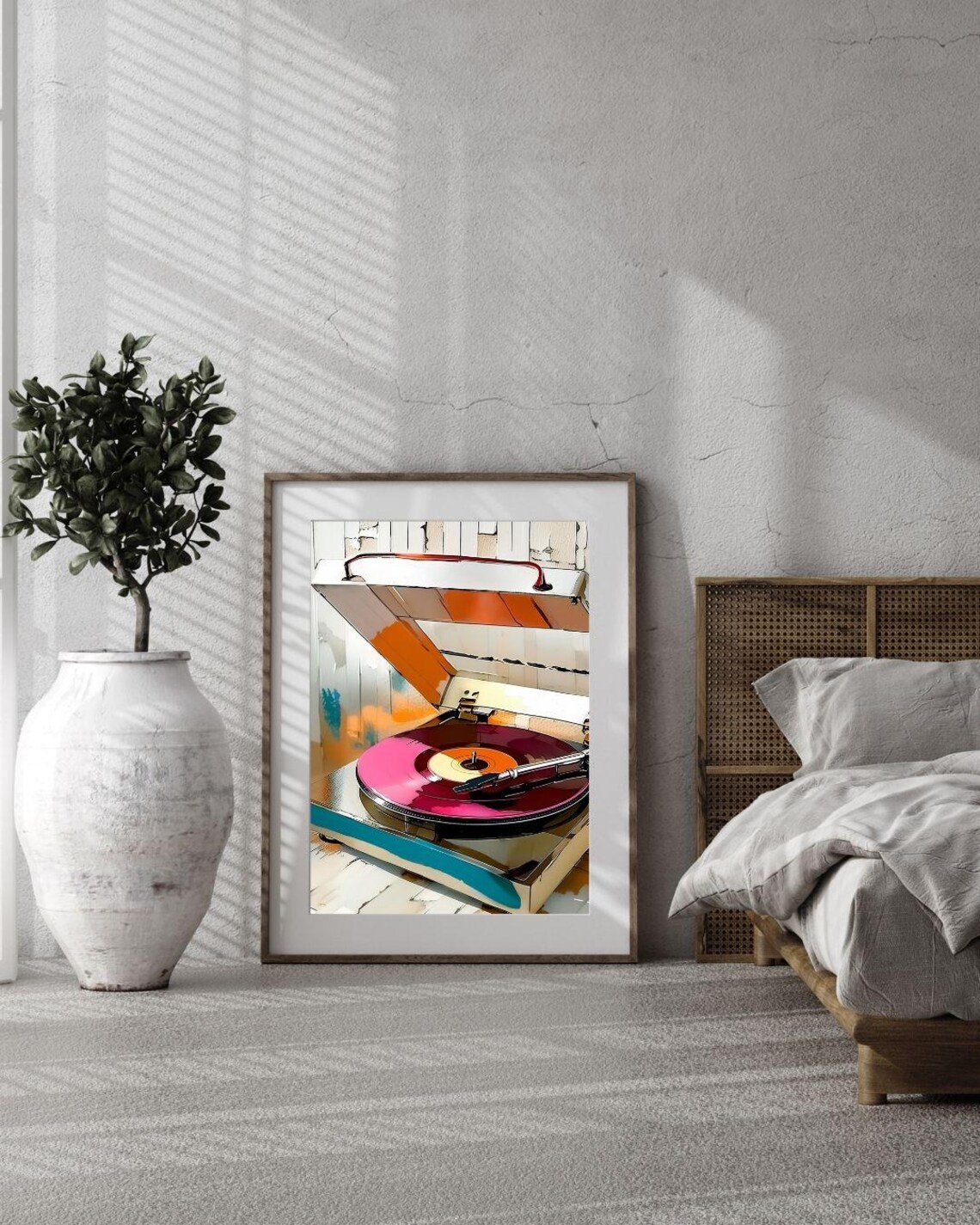 Retro Vinyl Record Art, Vintage Style Surreal Decor - Image 2