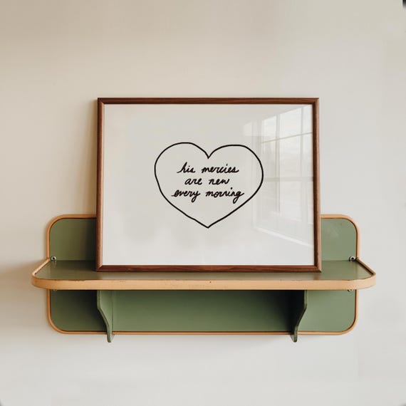 His Mercies Are New Every Morning Christian Print Inspirational Scripture Wall Art