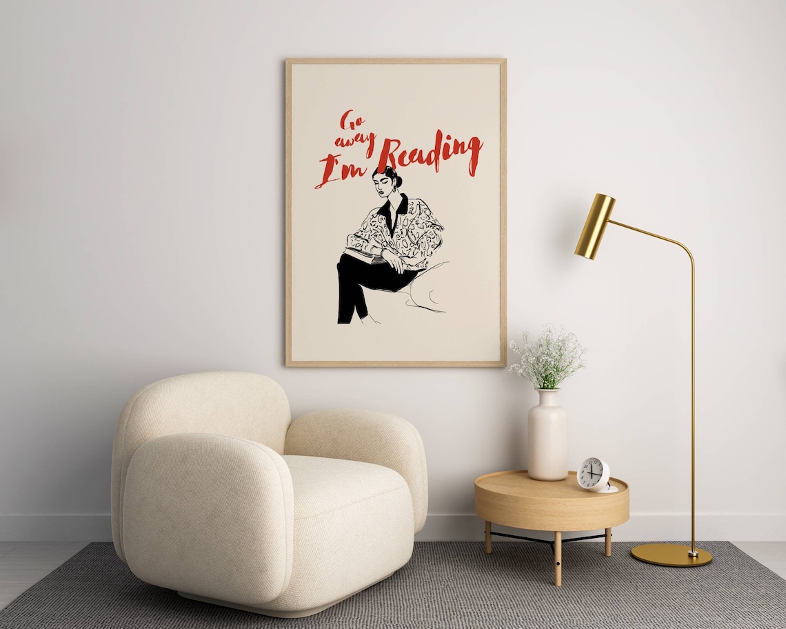 Go Away I'm Reading, Book Nook Decor Poster - Image 3