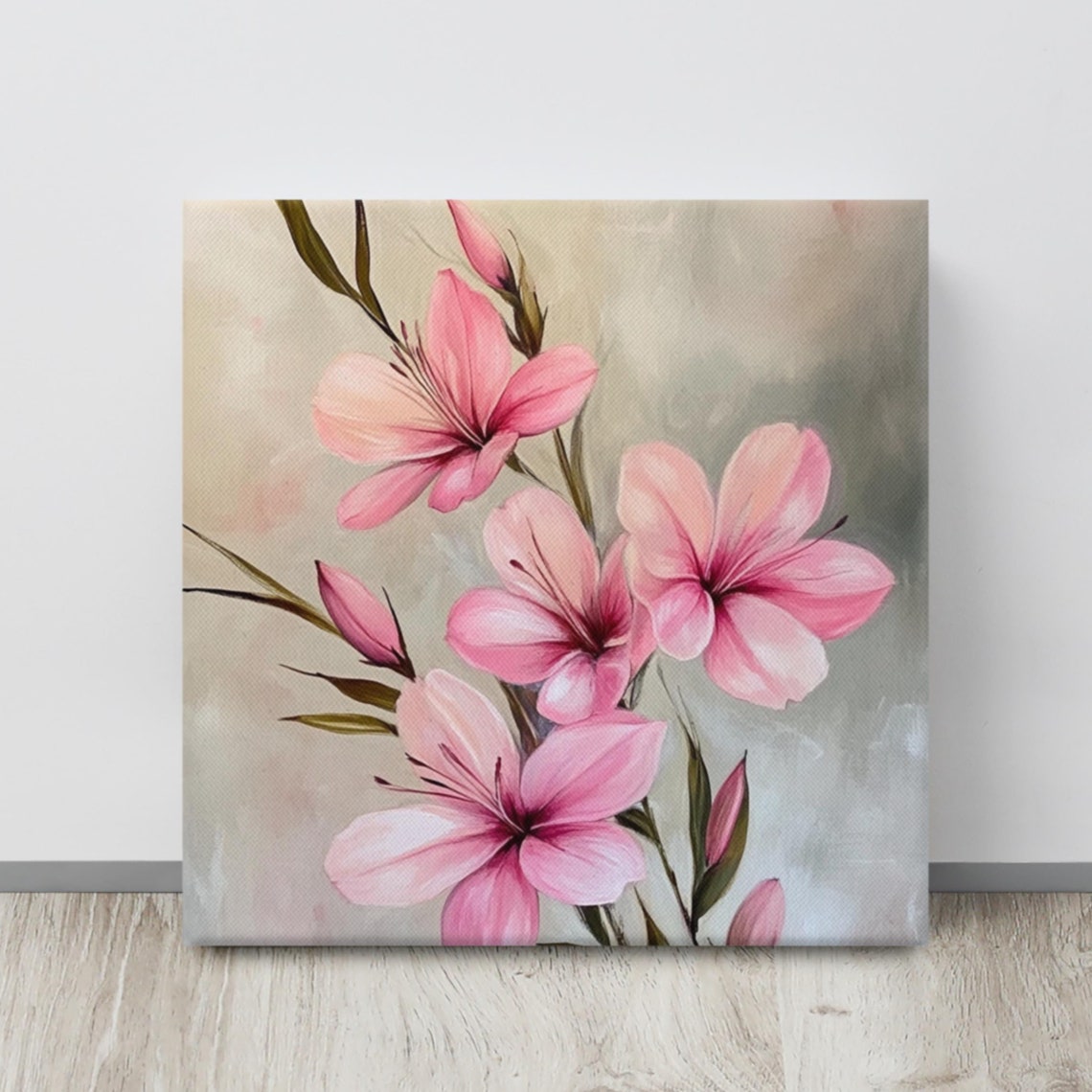 Soft Pink Azalea Spray Blossoms Painterly Floral Art Wall Poster