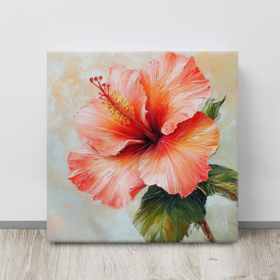 Hibiscus Flower Print Wall Art Hibiscus Painting Print Tropical Wall Art Tropical Flower Art Hibiscus Flower Art
