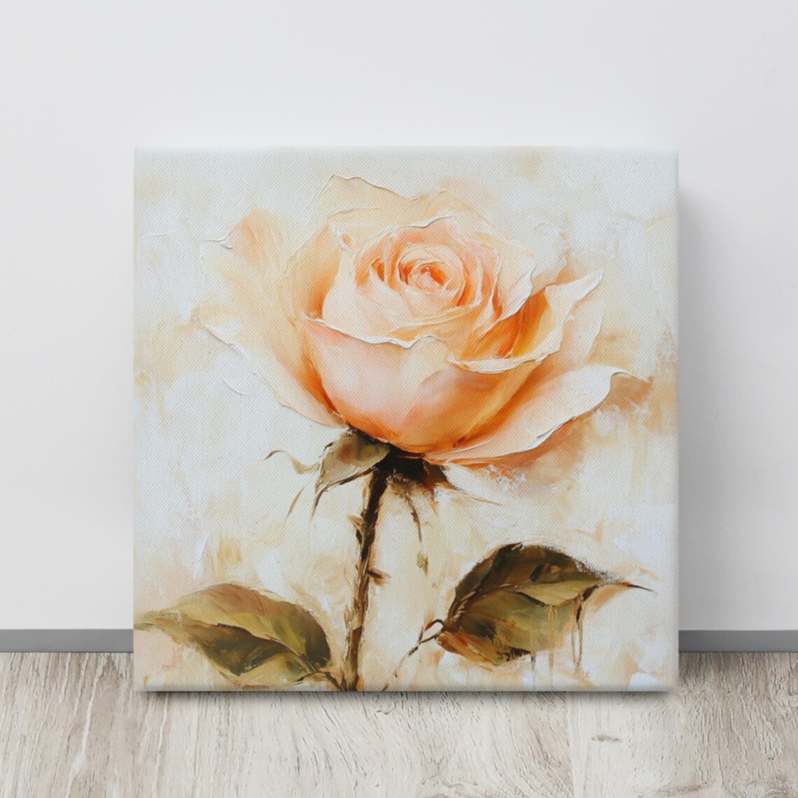 Peach Rose Print Painting Print Flower Art Rose Painting Print Living Room Art Large Wall Art Pink Beige Wall Art