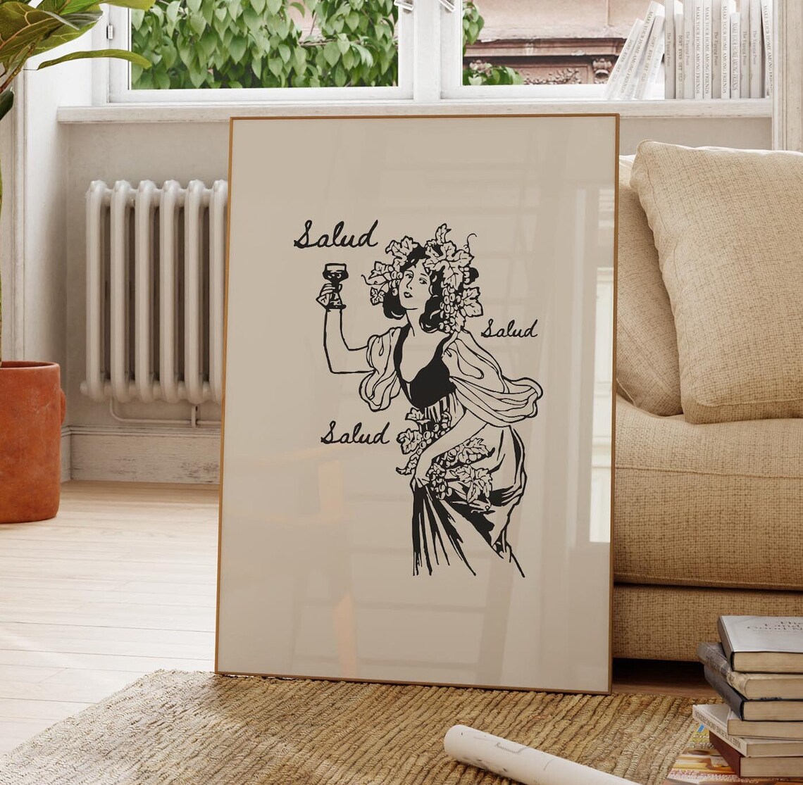 Retro Preppy Salud Poster Art, Bar Cart Decor - Image 3