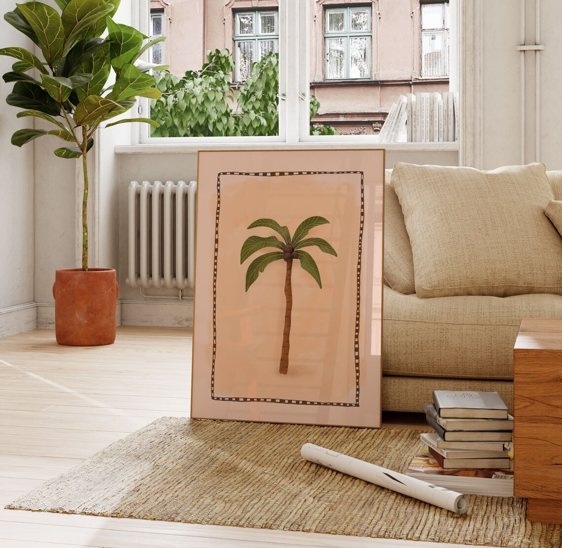 Palm Tree Boho Tropical Art Print, Coastal Decor - Image 2