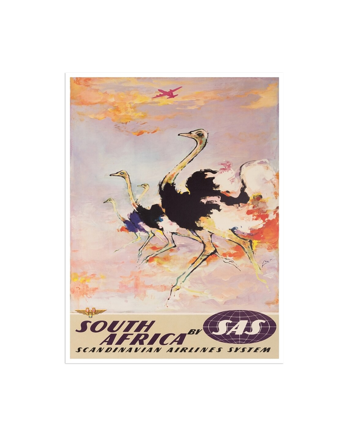 South Africa Vintage Travel Poster, Home Decor Art Print