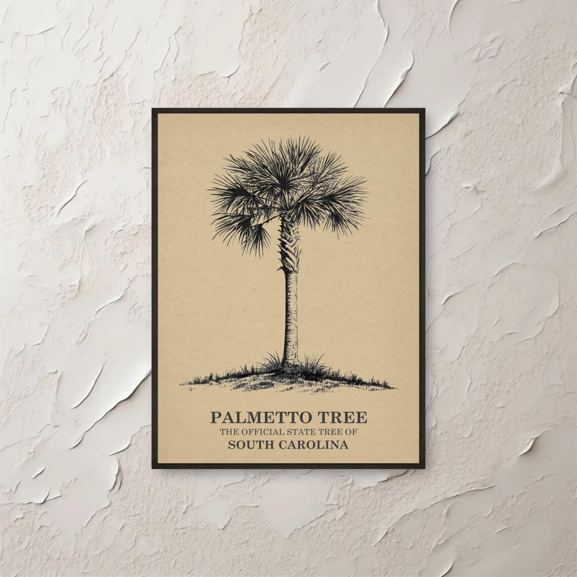 Palmetto Tree Wall Art South Carolina Botanical Print State Southern Decor Home Nature