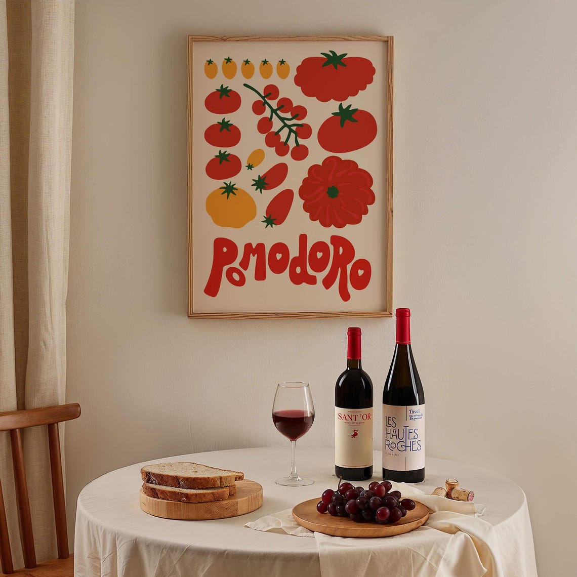Pomodoro Tomato Illustration Poster Red Retro Italian Kitchen Decor - Image 2