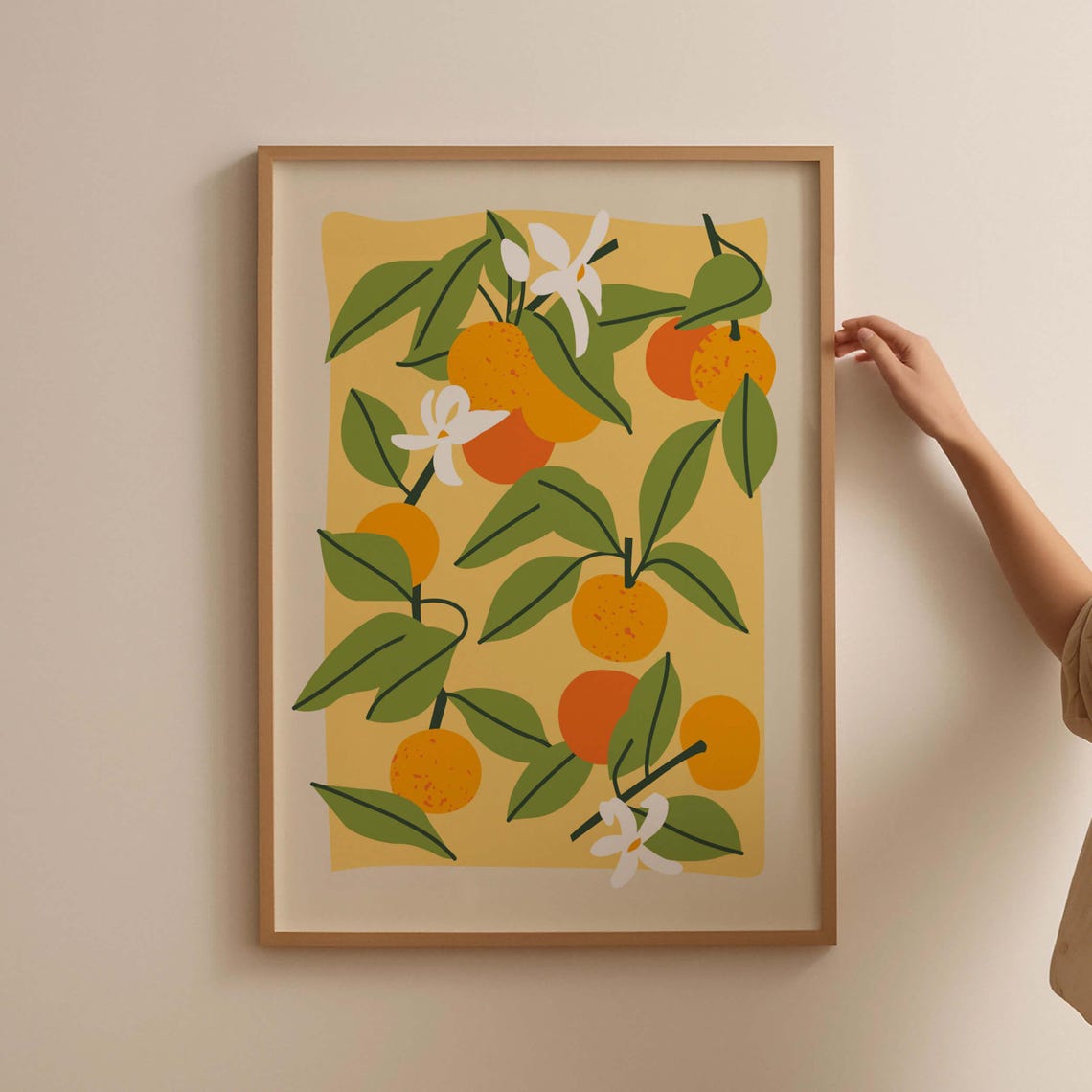 Orange Tree Branches With Blossoms Citrus Fruit Kitchen Poster