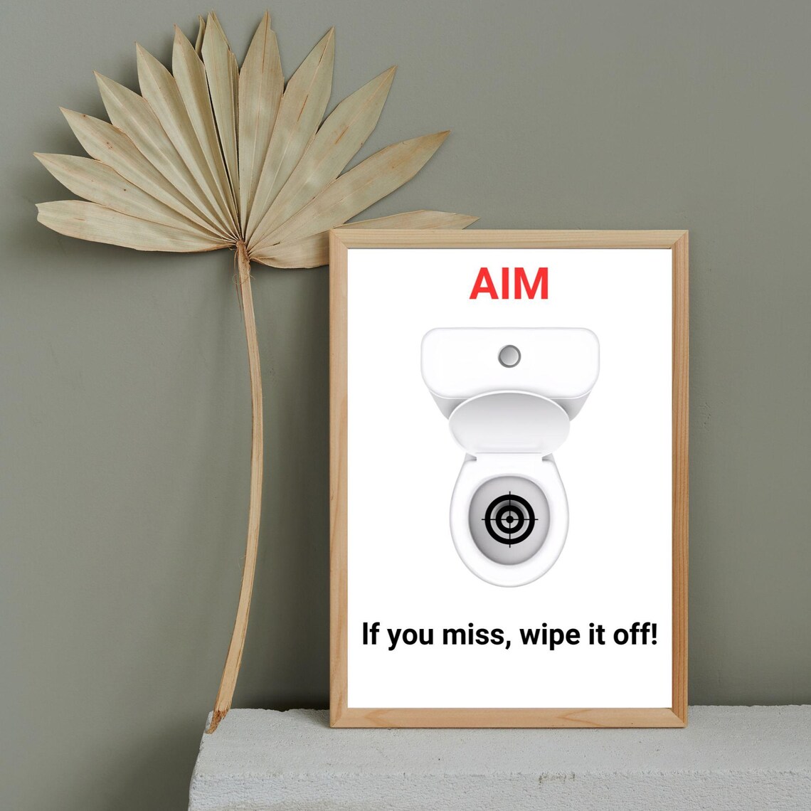 Funny Restroom Sign Aim, Funny Humor Poster - Image 3