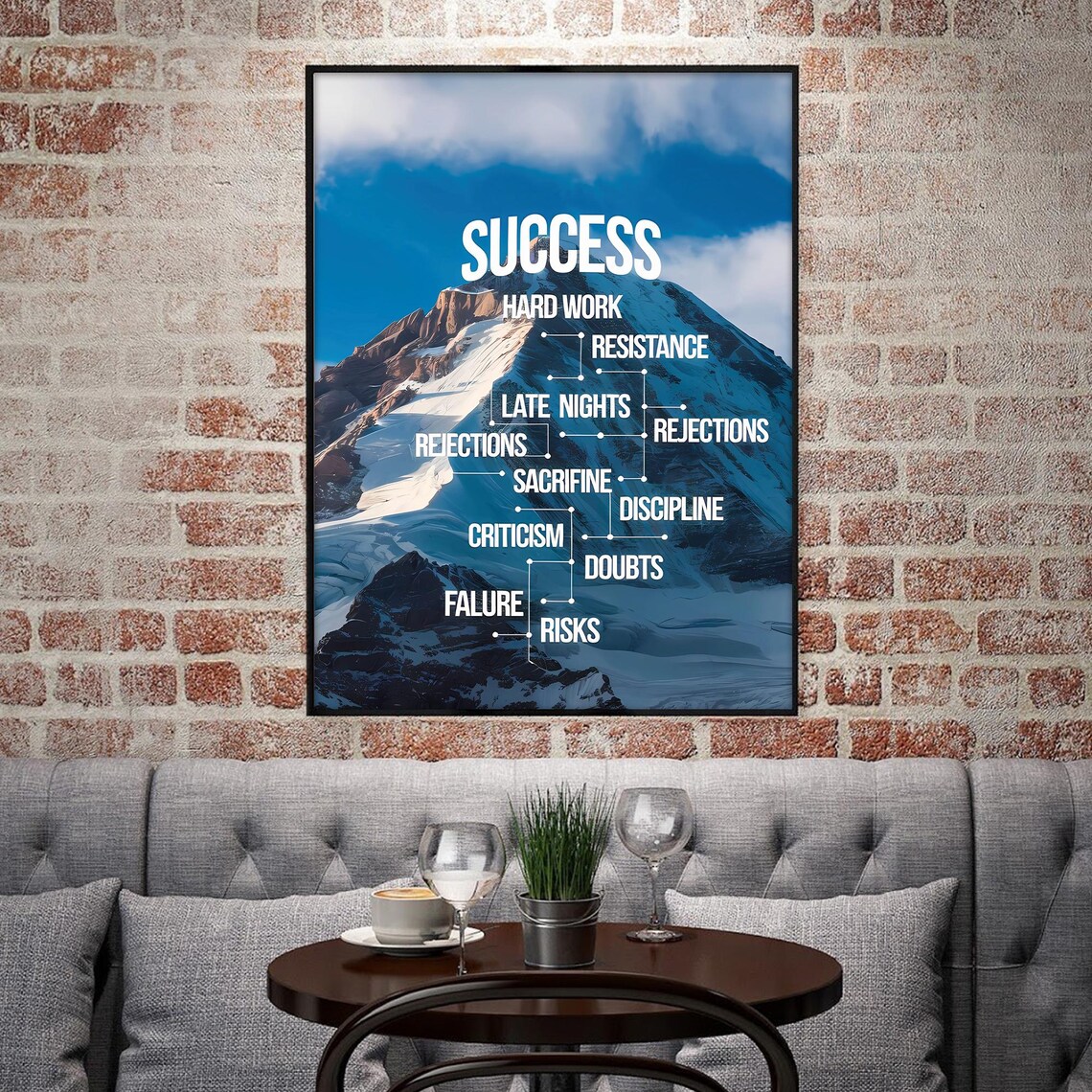 Road To Success Inspirational Poster, Motivational Art - Image 3