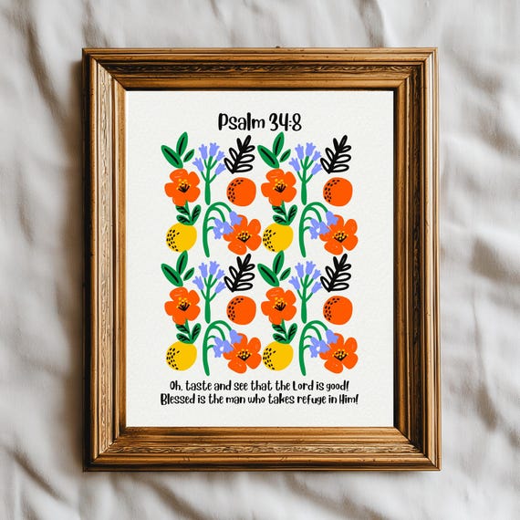 Psalm 348 Wall Art Christian Scripture Colorful Bible Verse