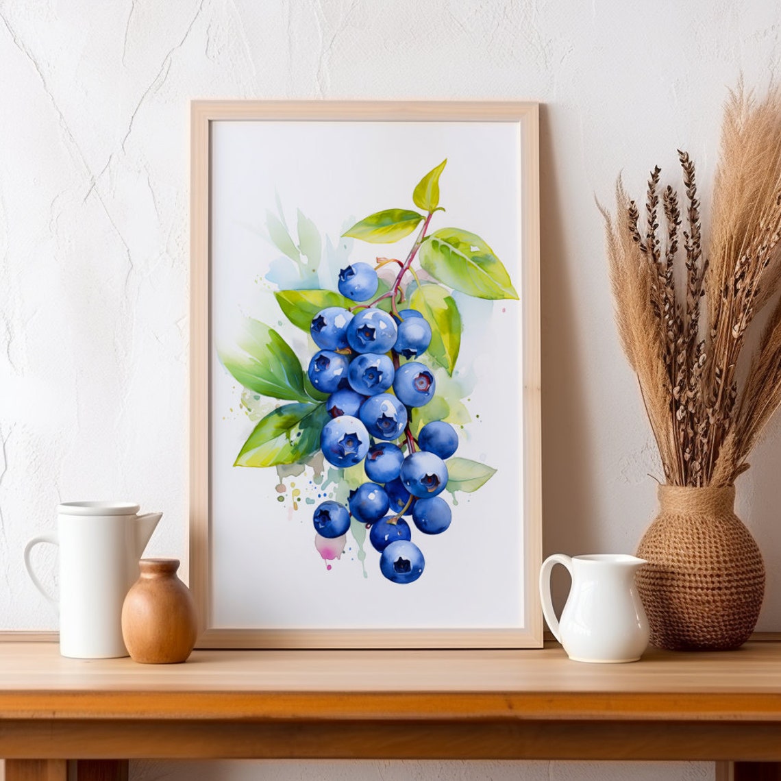 Blueberries Watercolor Art Print, Kitchen Fruit Decor - Image 5
