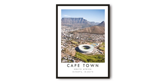 Cape Town South Africa Travel Poster Minimalist City Print