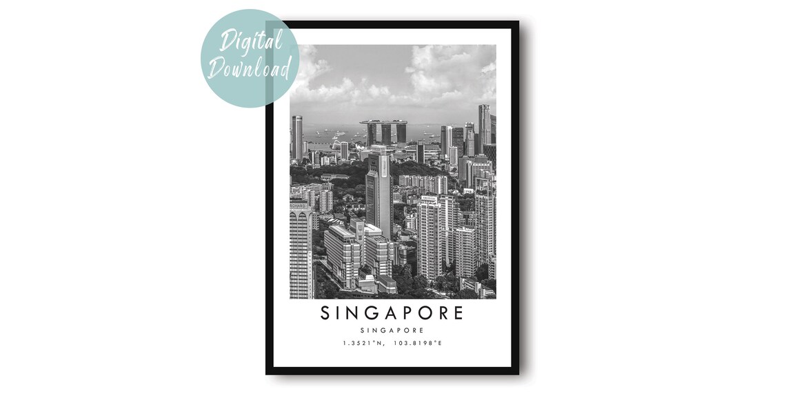 Singapore Travel Poster, Asia Travel Art Print
