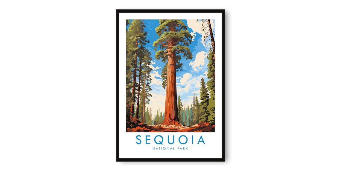Sequoia National Park Travel Poster Art Print