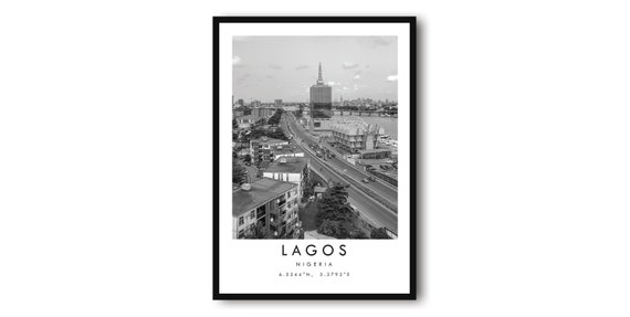 Lagos Nigeria Travel Print Minimalist Cityscape Wall Art