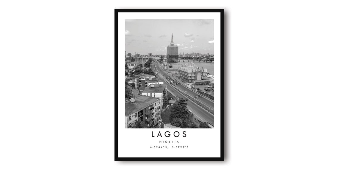 Lagos Nigeria Travel Print Minimalist Cityscape Wall Art