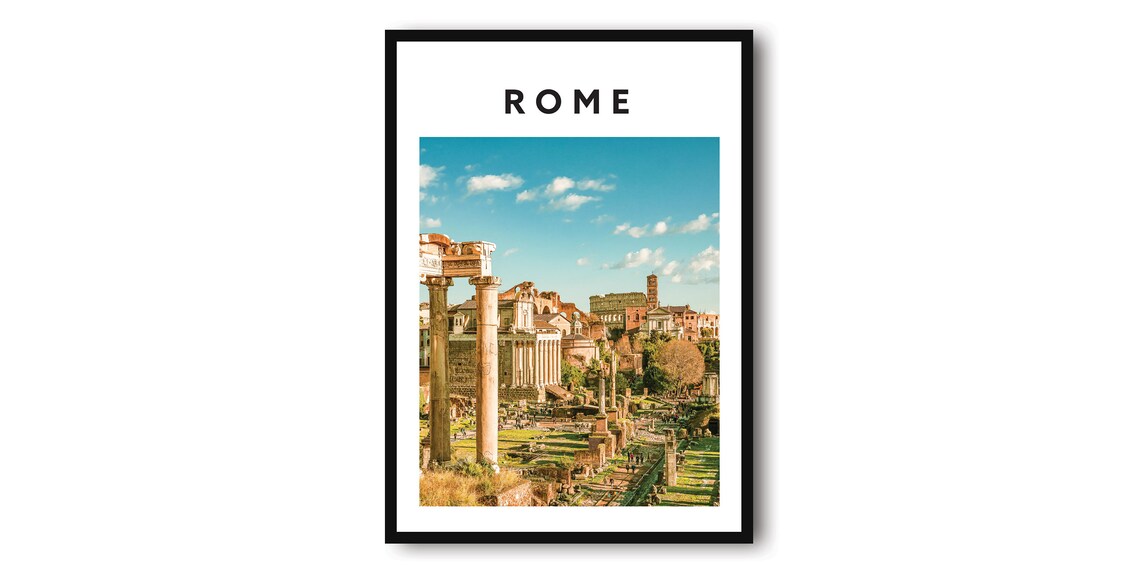 Rome Minimalist Travel Poster, Italy Wall Art