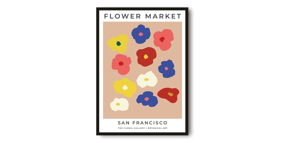 San Francisco Flower Market Cheerful Colorful Poppy Art Poster