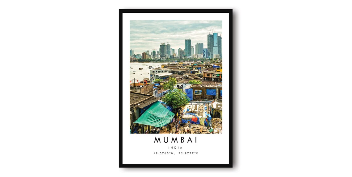 Mumbai India Minimalist Travel Poster, City Art