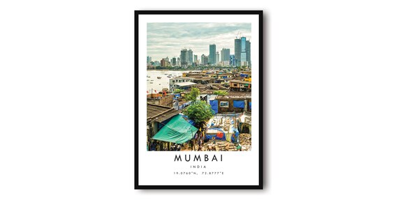 Mumbai India Minimalist Travel Poster, City Art