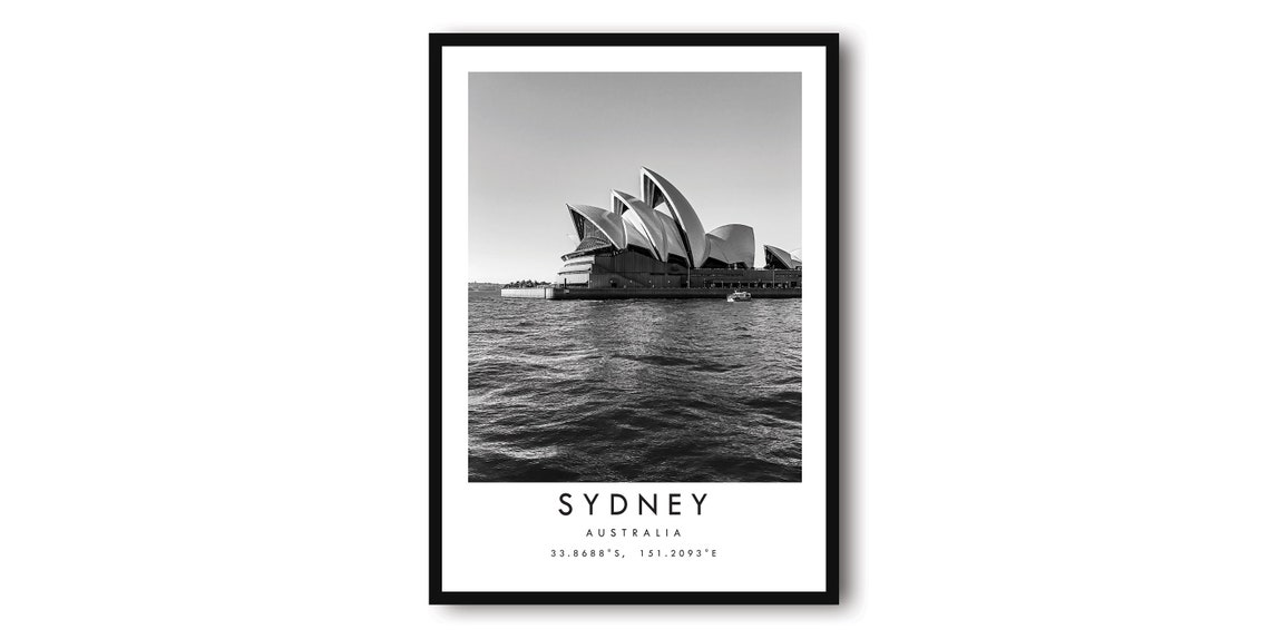 Sydney Opera House Print Minimalist Australia Wall Art