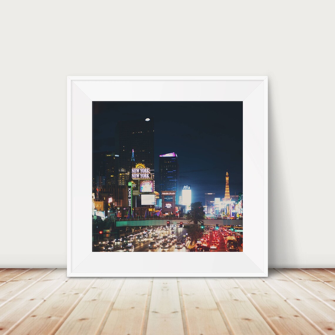 Las Vegas Strip At Night Neon Signs And City Lights Nevada Photo Poster