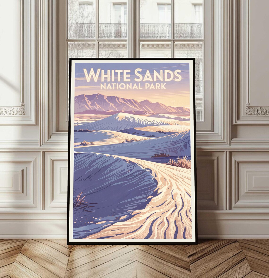 White Sands National Park Sunset Gypsum Dunes New Mexico Travel Poster
