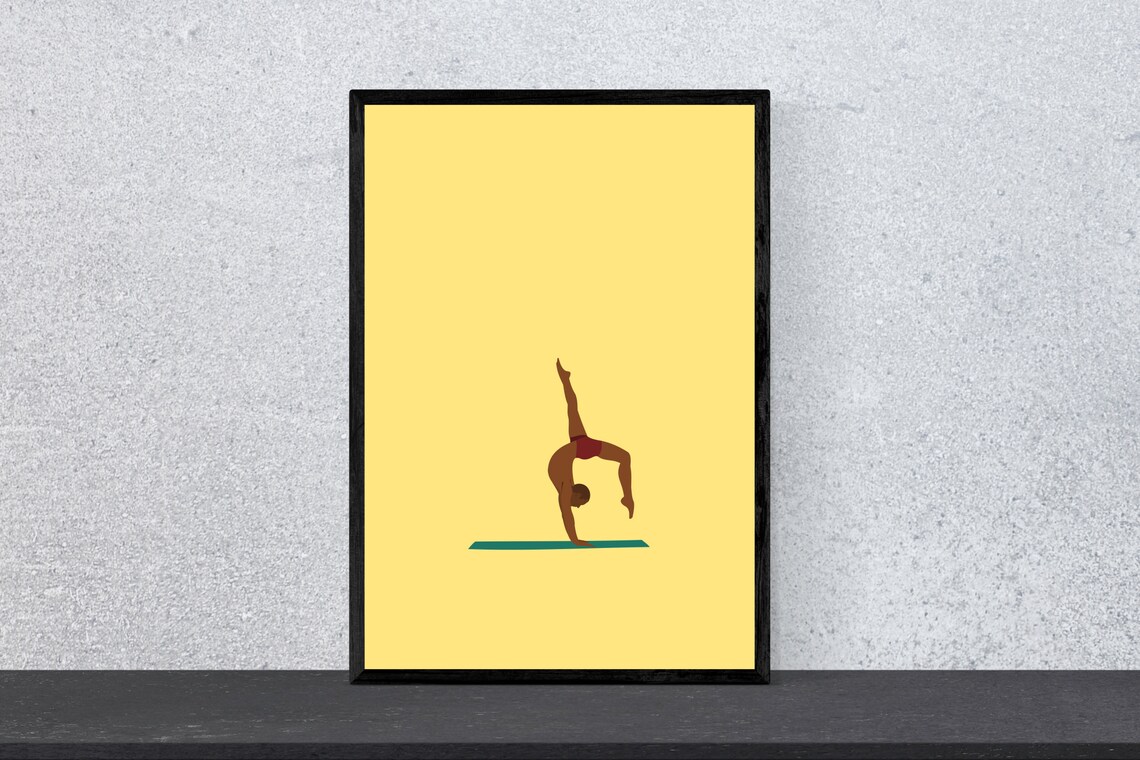 Yoga Man Minimal Modern Sports Friends Art Print - Image 2