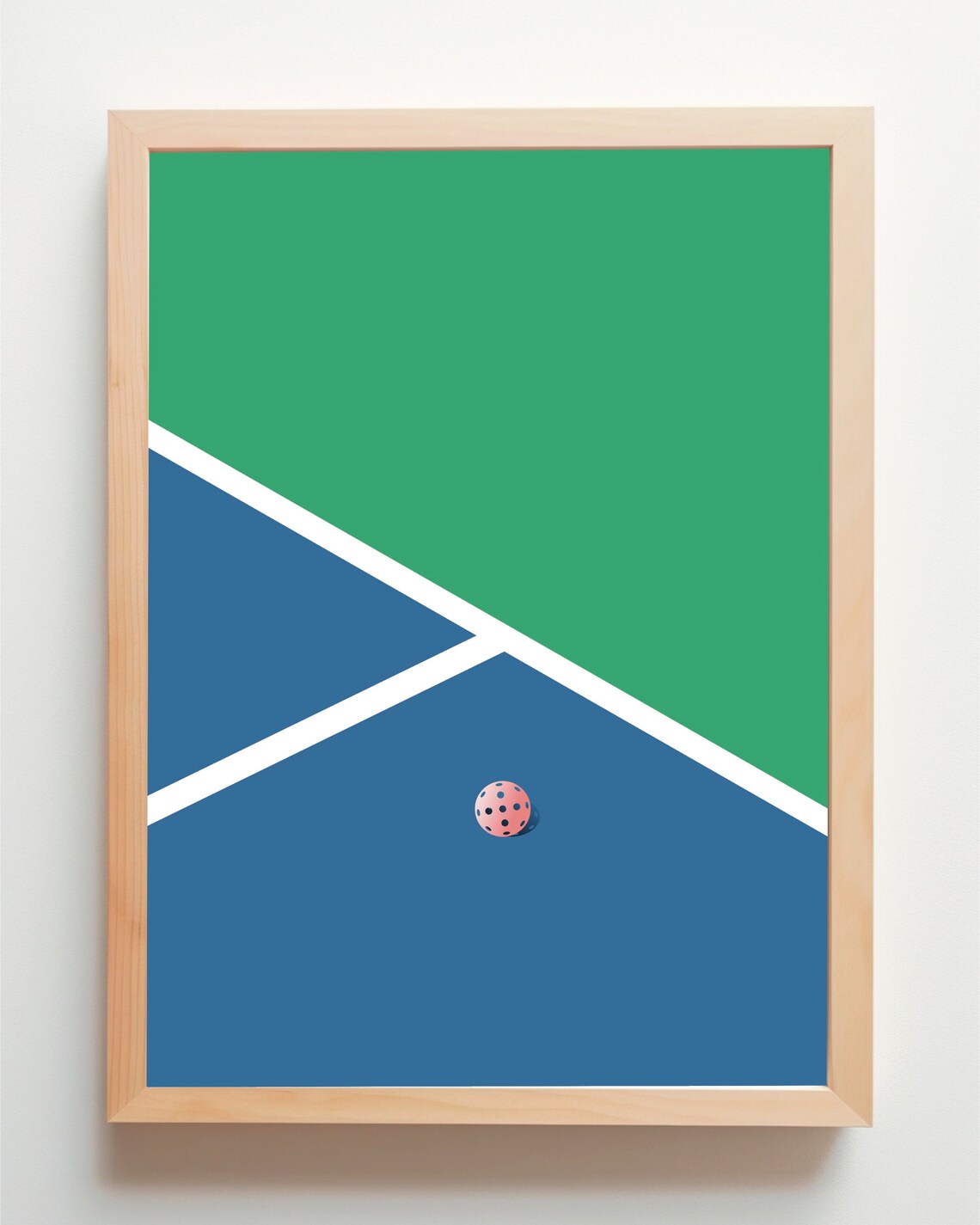 Pickleball Playing Field Minimal Modern Art Print - Image 4