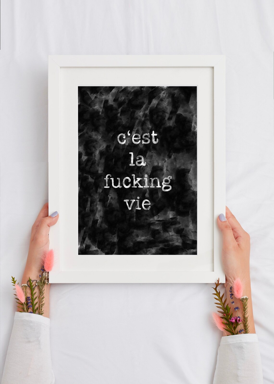 Cest La Fucking Vie French Quote Dark Edgy Grunge Art Poster - Image 3