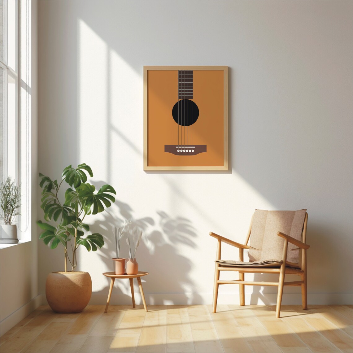 Guitar Minimal Modern Art Print, Music Wall Art - Image 2