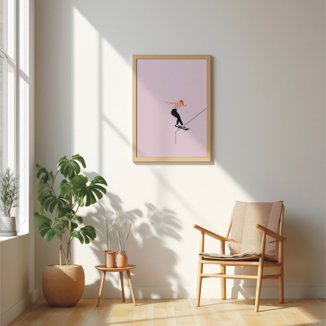 Skateboarder Minimal Modern Sports Art Print - Image 2