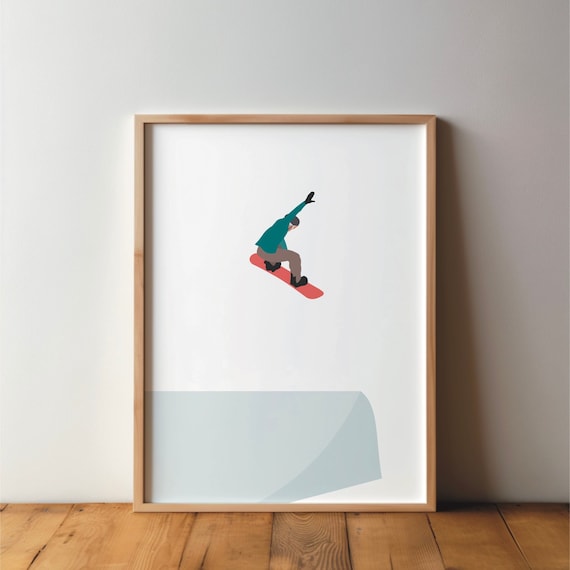 Snowboarder Poster Sports Friends Sports Poster Snowboard Art Print Minimal Modern Wall Art Sport Hobby Din A4 A3 A2 Picture