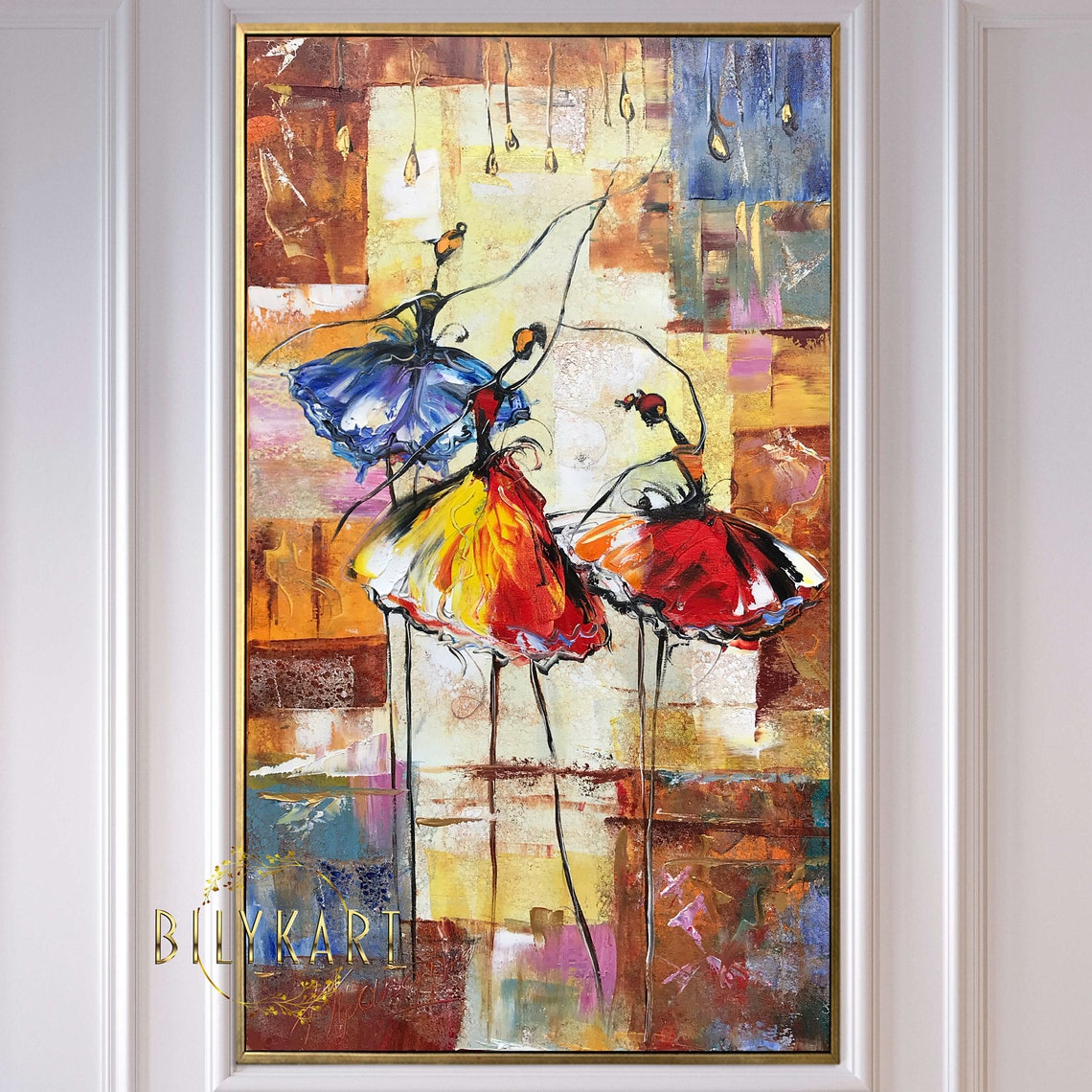 Ballet Oil Painting Original Ballerinas Painting Ballerina Girls Room Decor Ballet Paintings Ballerina Artwork Ballerina Nursery Decor