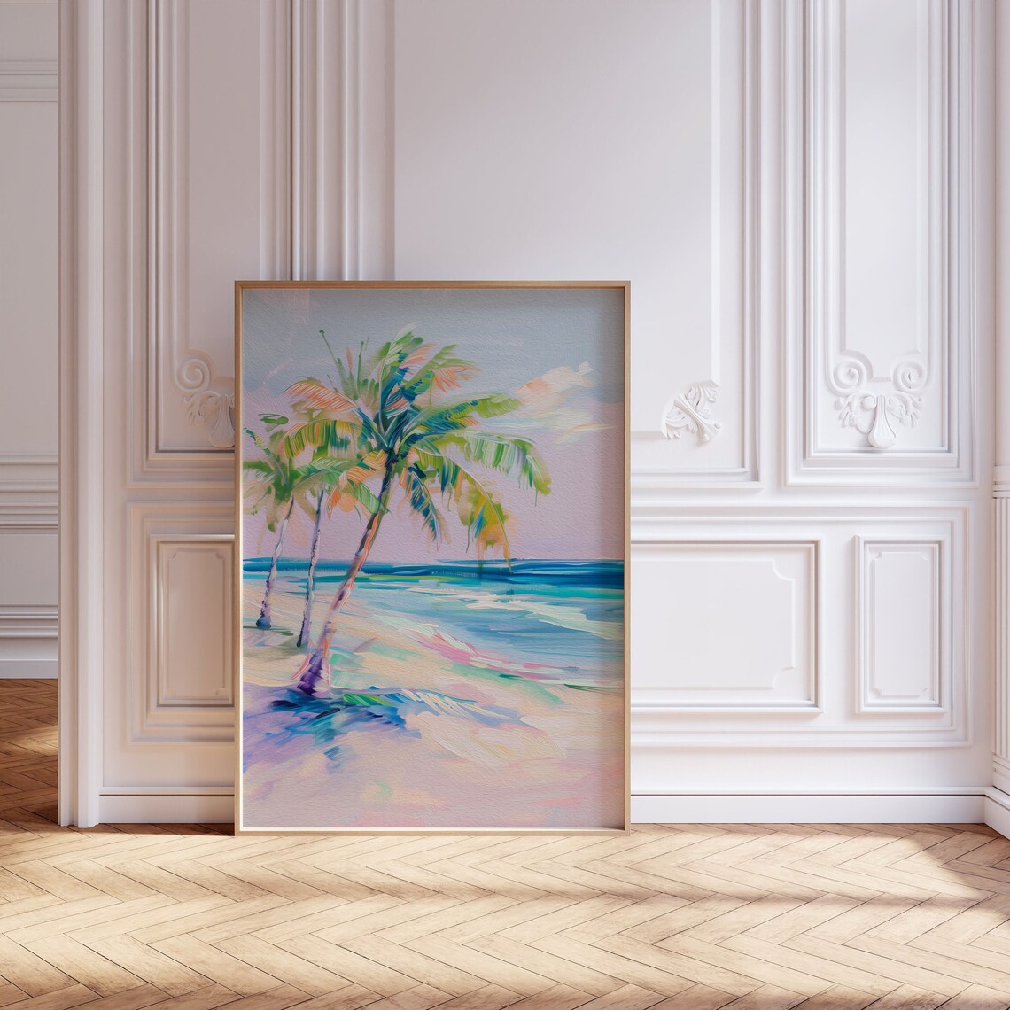 Palm Tree Painting Art Print Summer Poster Beach House Decor Minimalist Wall Art - Image 5