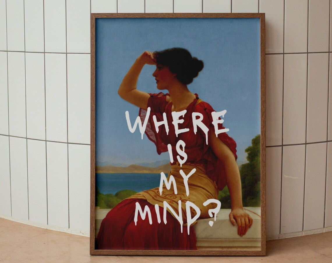 Where Is My Mind Woman By The Sea Classical Art Quote Poster - Image 8