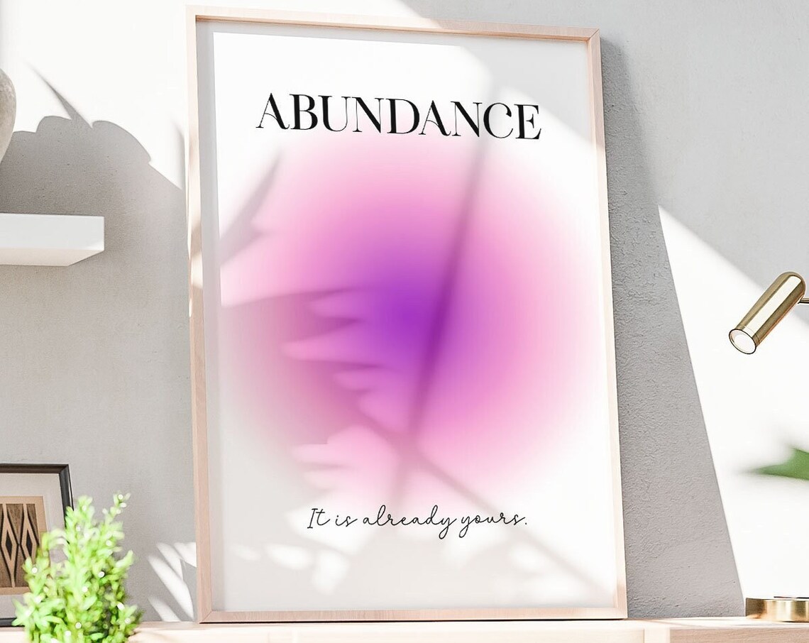 Abundance It Is Already Yours Pink Aura Manifestation Poster