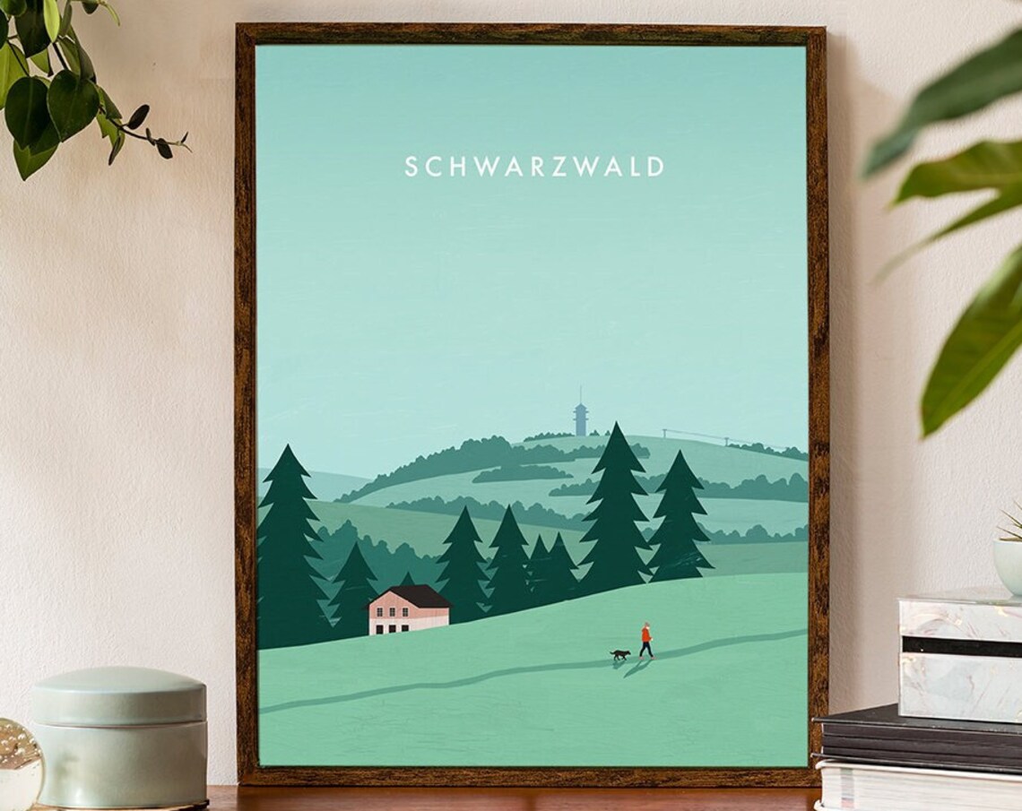 Black Forest Vintage Retro Travel Poster