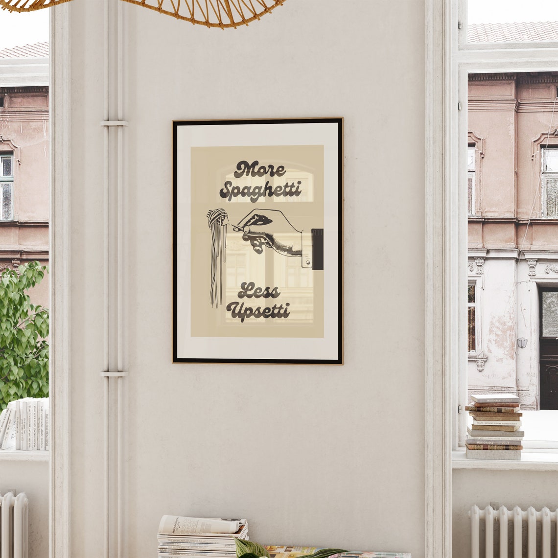 More Spaghetti Less Upsetti Funny Retro Kitchen Quote Poster - Image 5