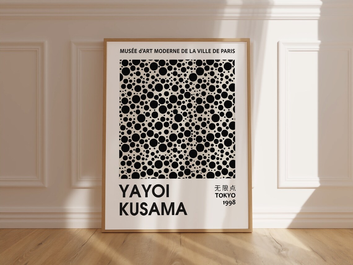 Yayoi Kusama Black Polka Dots Tokyo 1998 Museum Exhibition Poster - Image 6