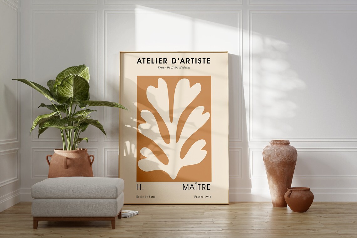 Atelier dArtiste Coral Cutout Modern Art Gallery Exhibition Poster - Image 3