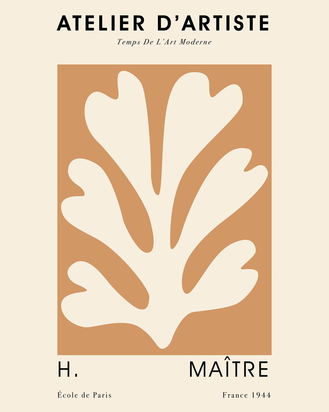 Atelier dArtiste Coral Cutout Modern Art Gallery Exhibition Poster - Image 2