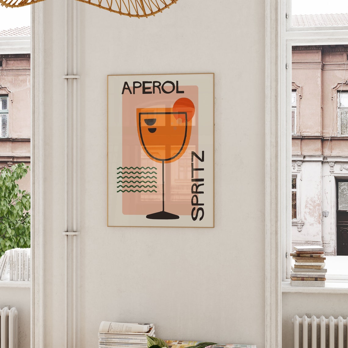 Aperol Spritz Cocktail Minimalist Retro Kitchen Bar Decor Poster - Image 6