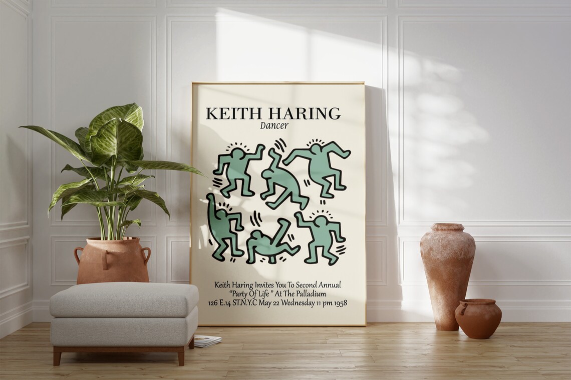 Keith Haring Dancer Figures Party Of Life Palladium Art Poster