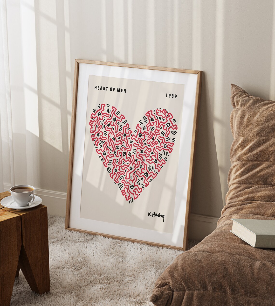 Keith Haring Heart of Men 1989 Figure Crowd Collage Pop Art Poster - Image 2