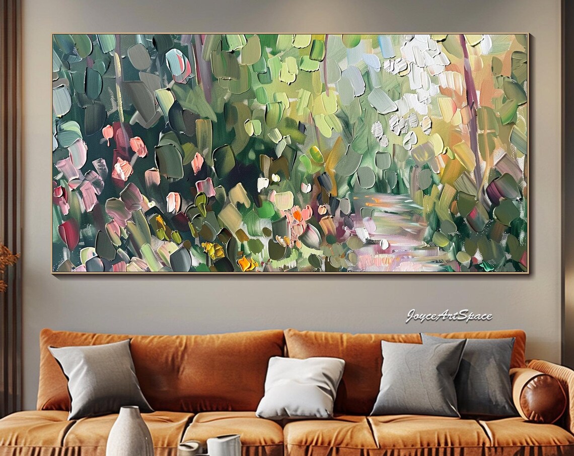 Abstract Forest Landscape, Modern Bedroom Art Print