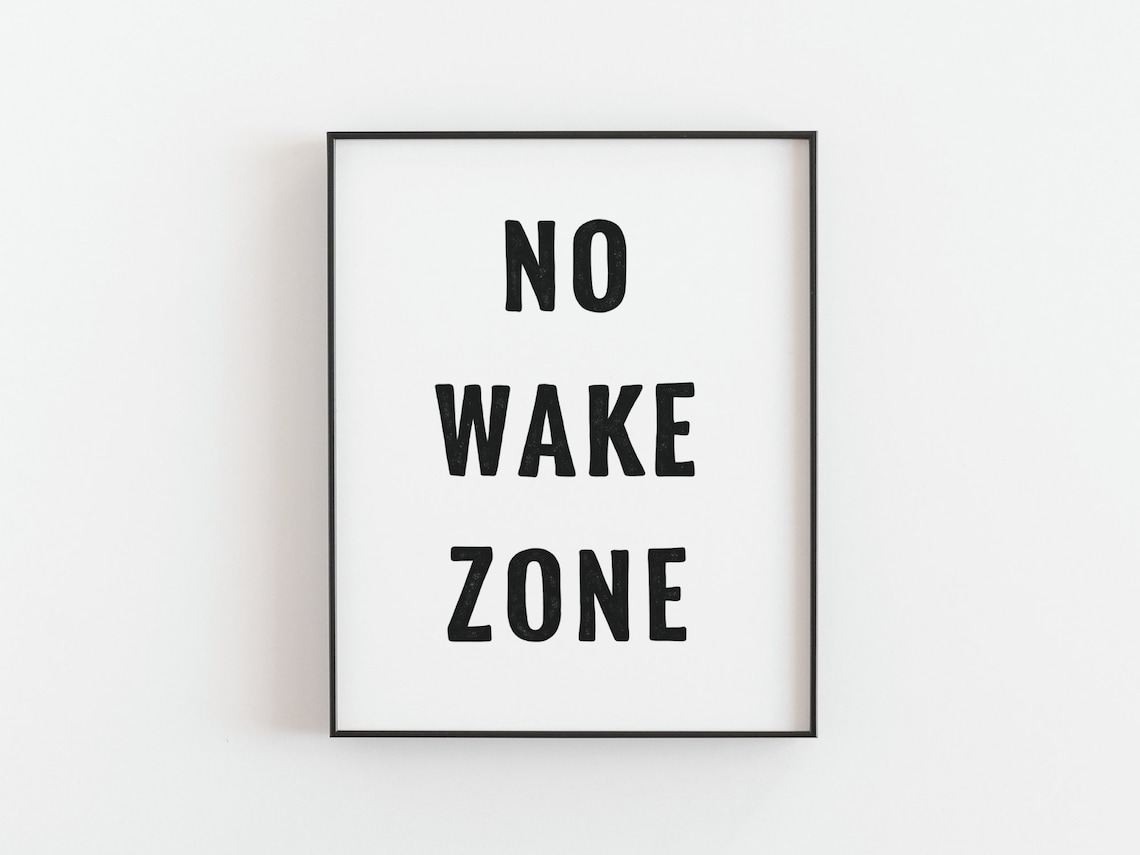 No Wake Zone Minimalist Surf Quote Art Print - Image 3