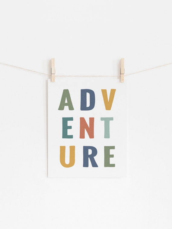 Adventure Print Nursery Poster, Playful Kids Room Decor